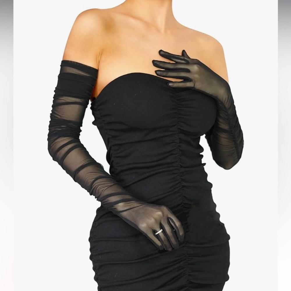 Free w purchase Mesh Tulle Sheer Opera Gloves NWOT